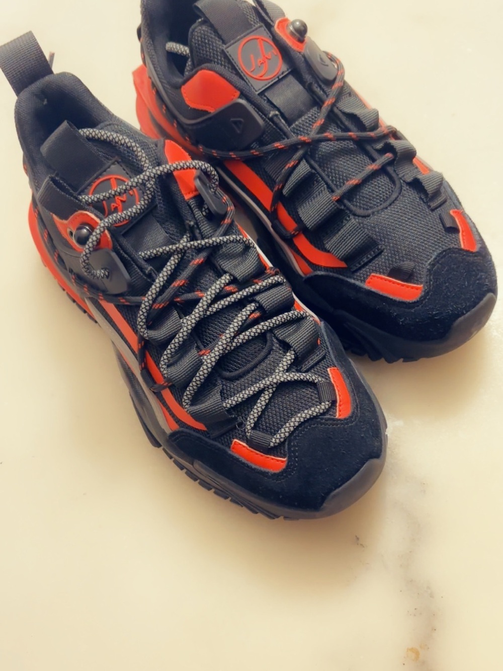 Men's Black & Red Performance Sneakers